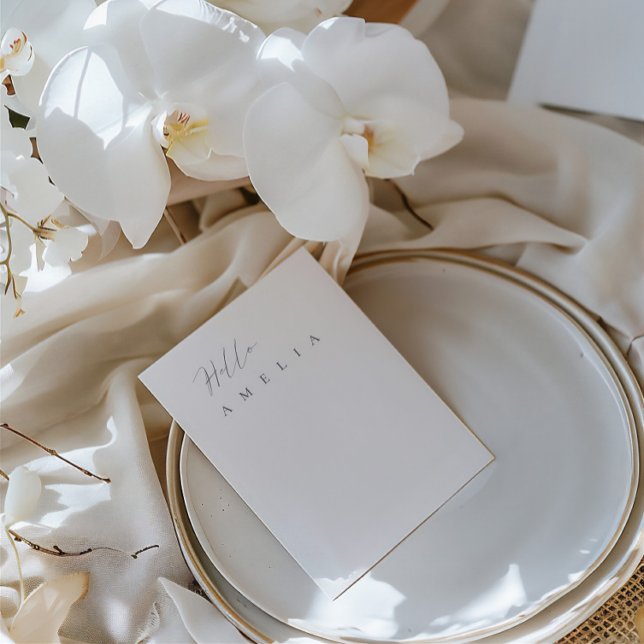 Carte d'emplacement minimaliste à plat vierge (Minimalist Flat Blank Table Guest Place Card)
