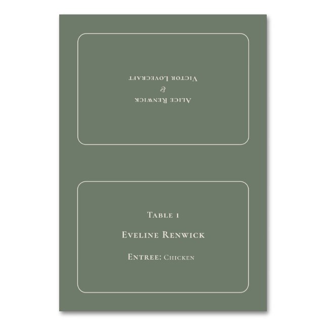 Carte d'emplacement pliable Boho Sage Simple Entre (Par défaut)