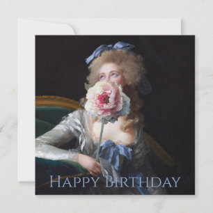 Carte Demure avec Pink Peony Joyeux anniversaire