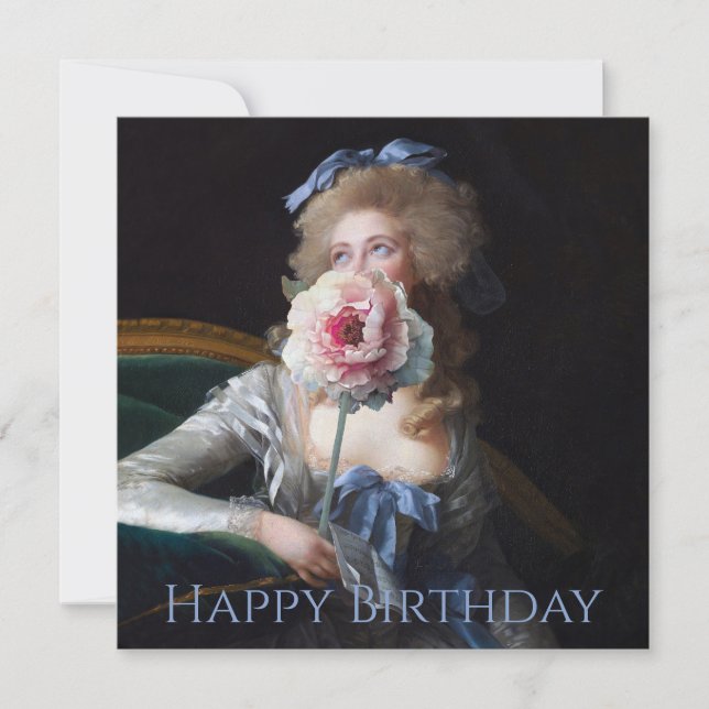 Carte Demure avec Pink Peony Joyeux anniversaire (Devant)