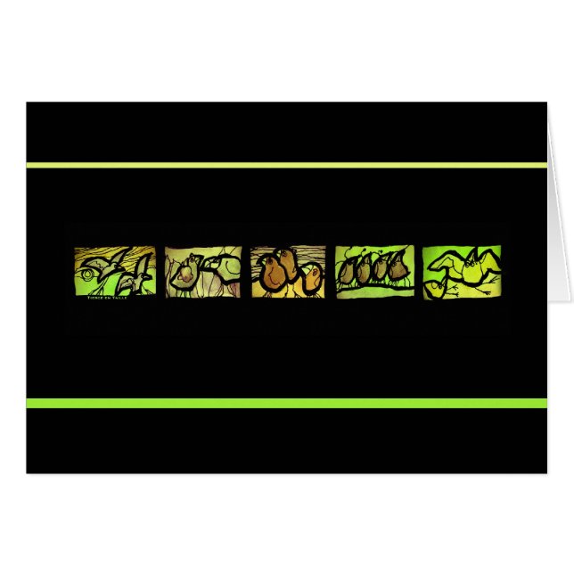 Carte d'en Taille Vert de Tierce (Devant horizontal)