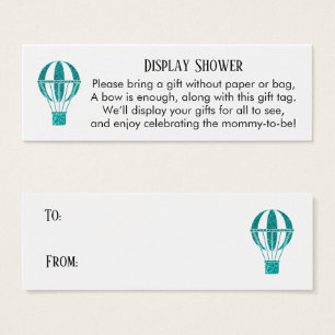 Carte d'encart de douche à affichage de ballon à a