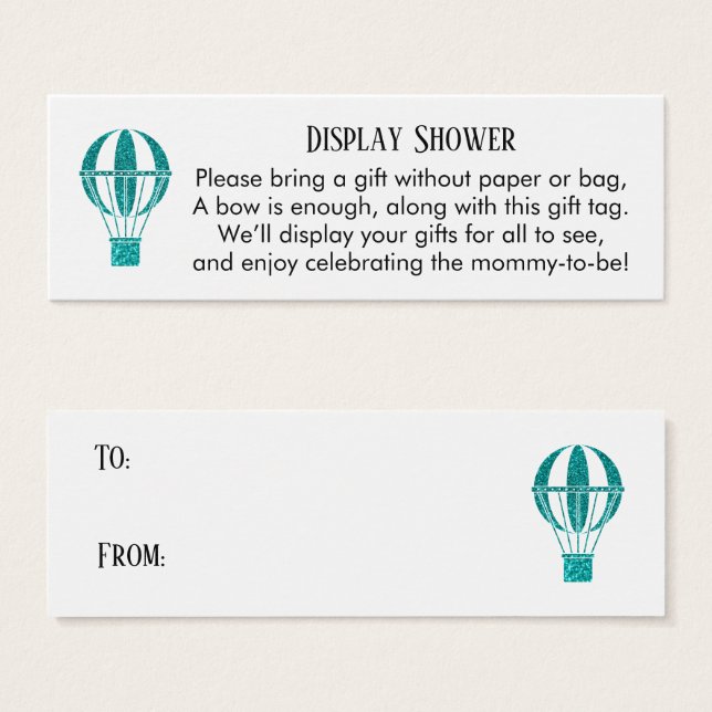 Carte d'encart de douche à affichage de ballon à a (Devant & derrière)