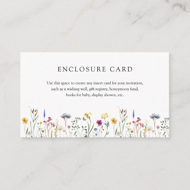 Carte d'encart de prairie fleurie (Devant)