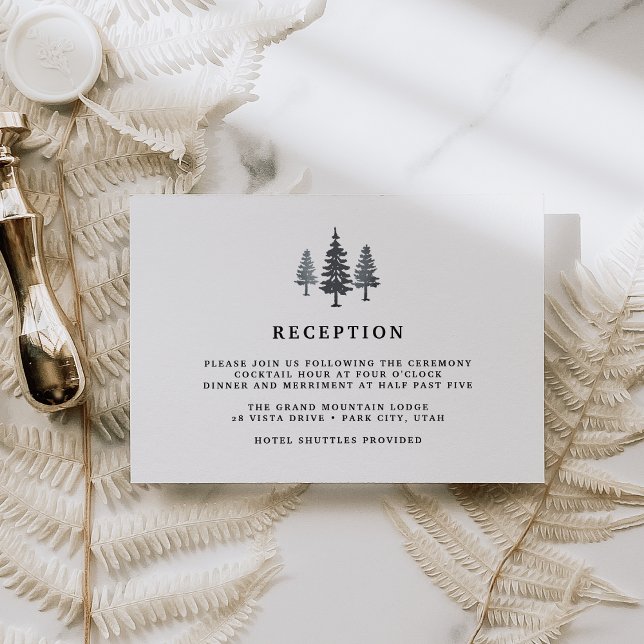 Carte d'encart de réception de mariage en forêt hi (Créateur téléchargé)