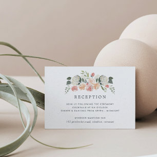Carte d'encart de réception florale de la mi-été