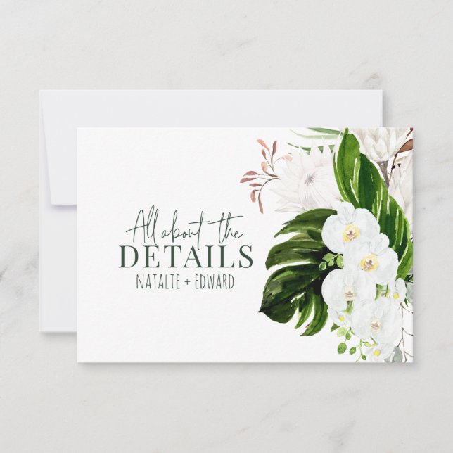 Carte d'enceinte à fleurs tropicales rose, turquoi (Devant)