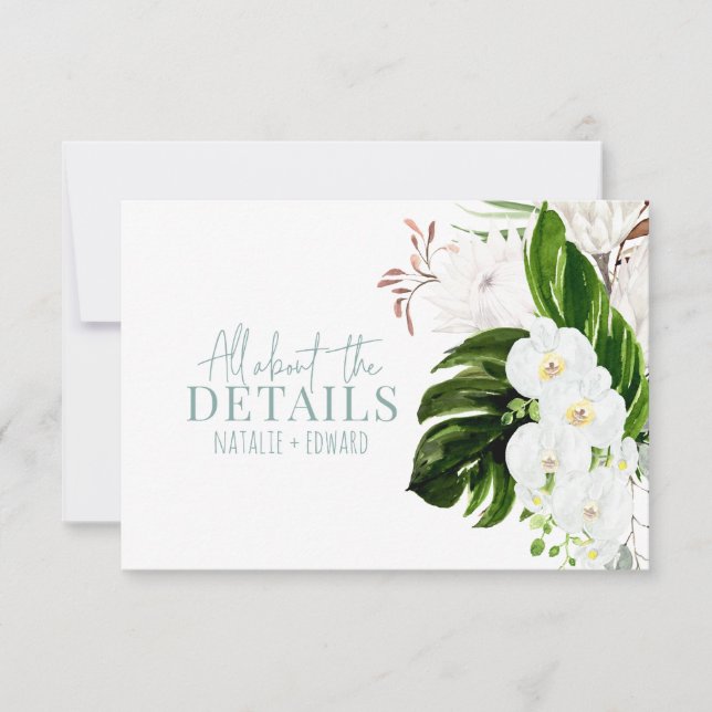 Carte d'enceinte à fleurs tropicales rose, turquoi (Devant)