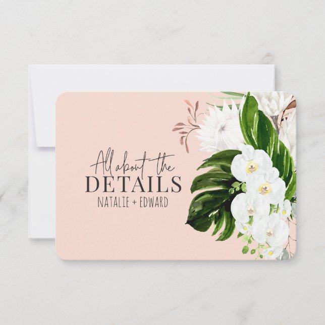 Carte d'enceinte à fleurs tropicales rose, turquoi (Devant)