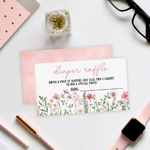 Carte d'enclos pour billet de tombola fleur sauvag