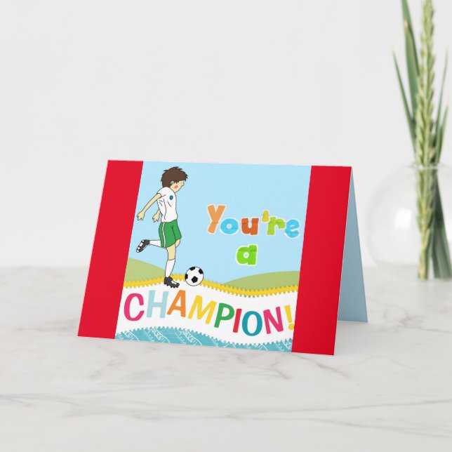 CARTE D'ENCOURAGEMENT DE CHAMPION POUR ENFANT (Devant)