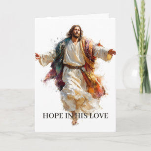 Carte d'encouragement Espoir Foi Jésus Bras Ouvert