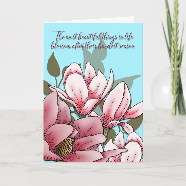 Carte d'encouragement Fleur de magnolia (Devant)