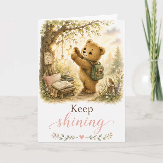 Carte d'encouragement Garder Briller Ours (Devant)