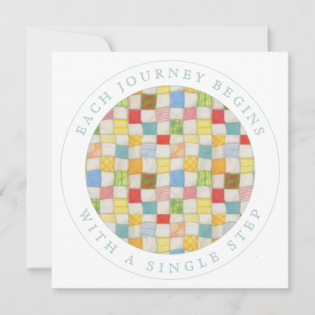 Carte d'encouragement plat Carré QUILT CRAZY (Devant)