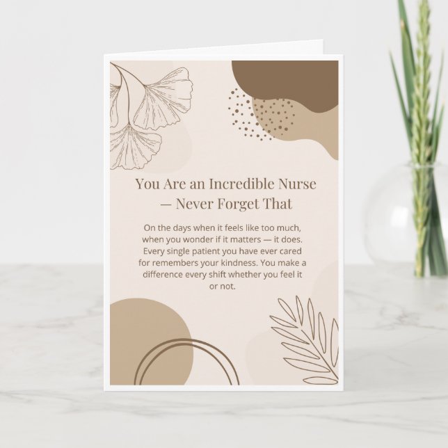 Carte d'encouragement pour infirmière — Vous êtes  (Devant)