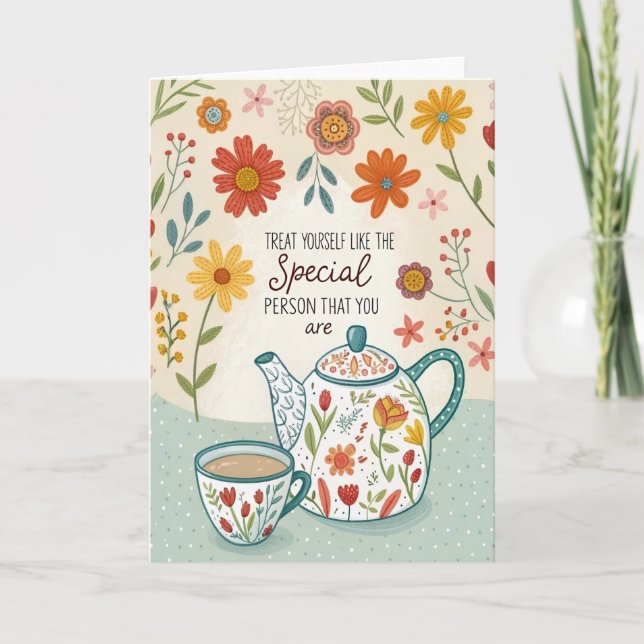 Carte d'encouragement pour le thé à déguster (Devant)