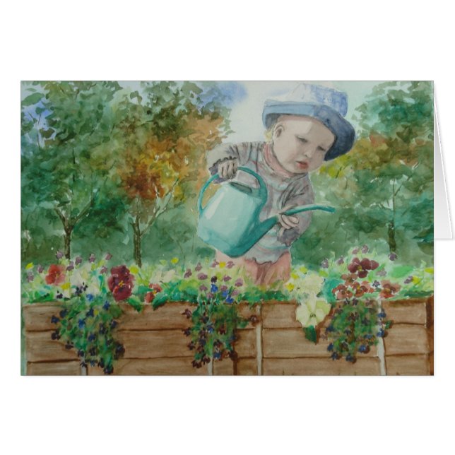 Carte d'enfant de fleur - customisée (Devant horizontal)