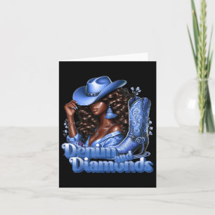 Carte Denim Et Diamants Melanin Africain Swag Cowgirls W