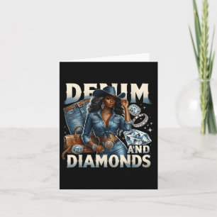 Carte Denim Et Diamants Melanin Africain Swag Cowgirls W