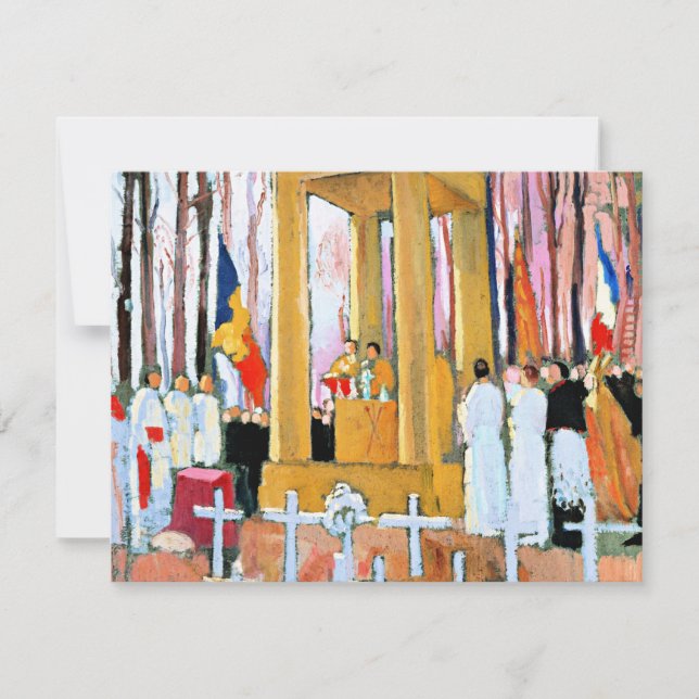 Carte Denis - Messe devant la tombe d'Ernest Psichari (Devant)