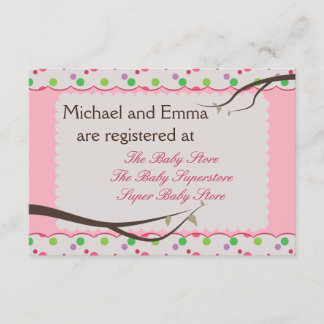 Carte d'enregistrement du Baby shower de la famill