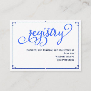 Carte d'enregistrement du Mariage Winter Blues Cal