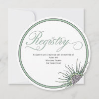Carte d'enregistrement Mariage arrondi à chardon