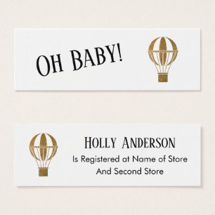Carte d'enregistrement simple Gold Hot Air Balloon