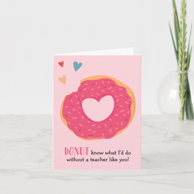 Carte d'enseignant de Saint Valentin Donut (Devant)
