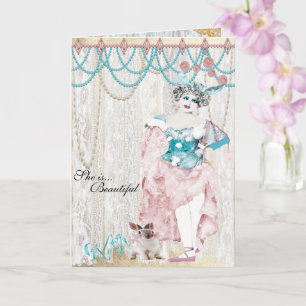 Carte Dentelle Danseur De Ballet Française Elle Est Bell