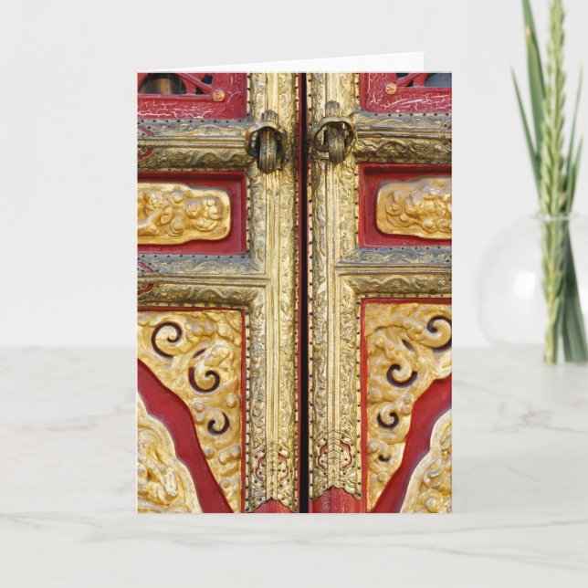 Carte Dentelle métallique dorée sur la porte (Devant)