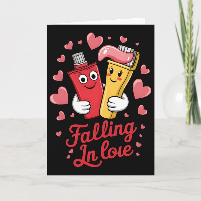 Carte Dentifrice de la Saint-Valentin Brosse à dents Amo (Devant)