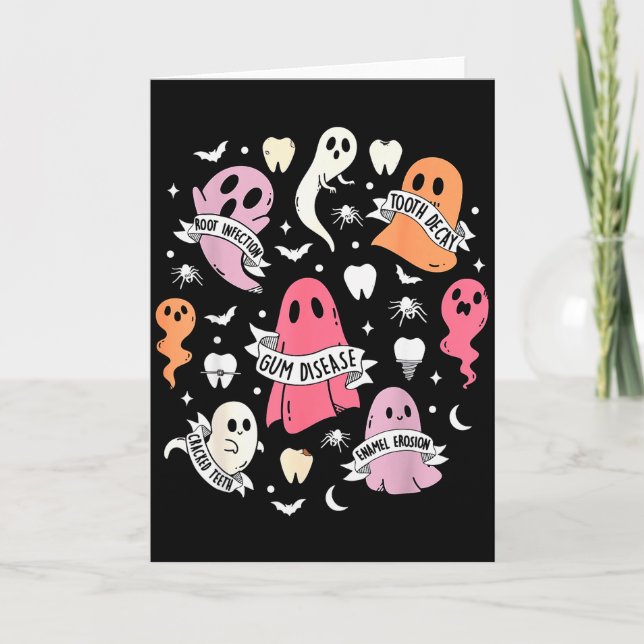 Carte Dentist Ghost Soky Halloween Dental Hygienist Ista (Devant)