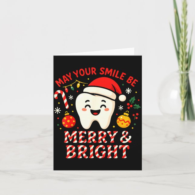 Carte Dentist Merry Christmas May Your Smile Be Merry An (Devant)