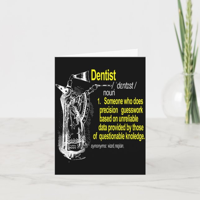 Carte Dentiste définition assistant dentaire dentaire (Devant)
