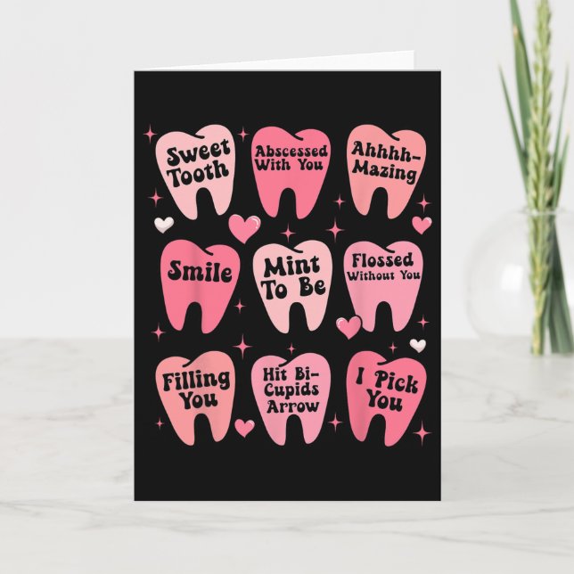 Carte Dentiste dentaire de la Saint-Valentin Dent Teeth  (Devant)