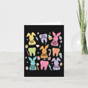 Carte Dentiste drôle Équipe dentaire de lapin mignon rét