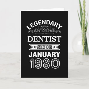 Carte Dentiste Janvier 1980 40e anniversaire Cadeau