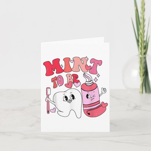 Carte Dentiste Saint-Valentin Menthe Pour être Brosse à  (Devant)