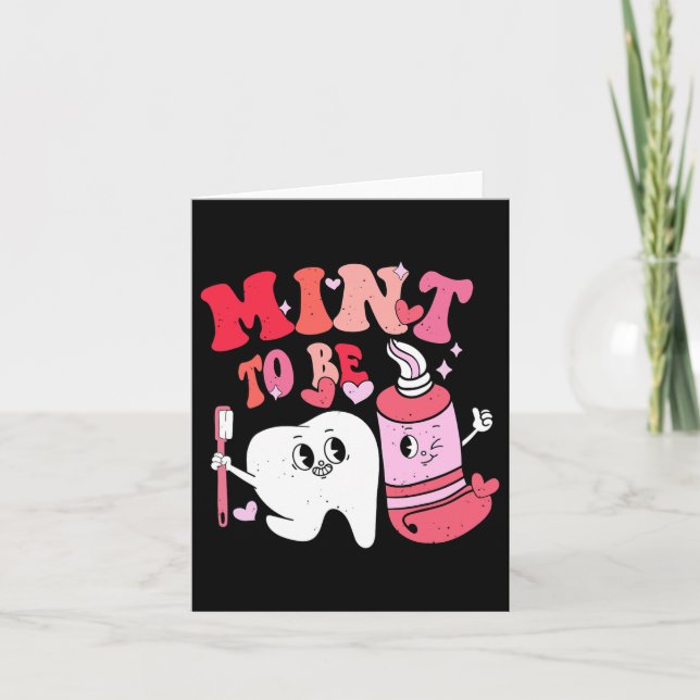 Carte Dentiste Saint-Valentin Menthe Pour Être Brosse À  (Devant)