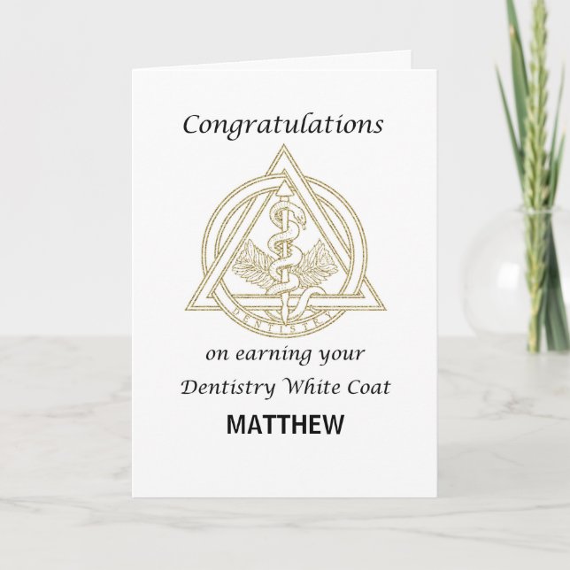 Carte Dentistère Manteau Blanc Personnalisé Nom de l'éco (Devant)