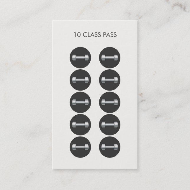 Carte d'entrée de classe Fitness 10 (Devant)