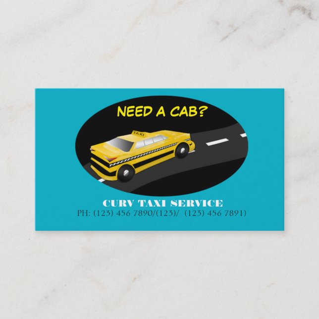 Carte d'entreprise de services de taxi (Devant)