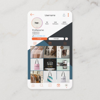 Carte d'entreprise Instagram Carte de visite QR Co