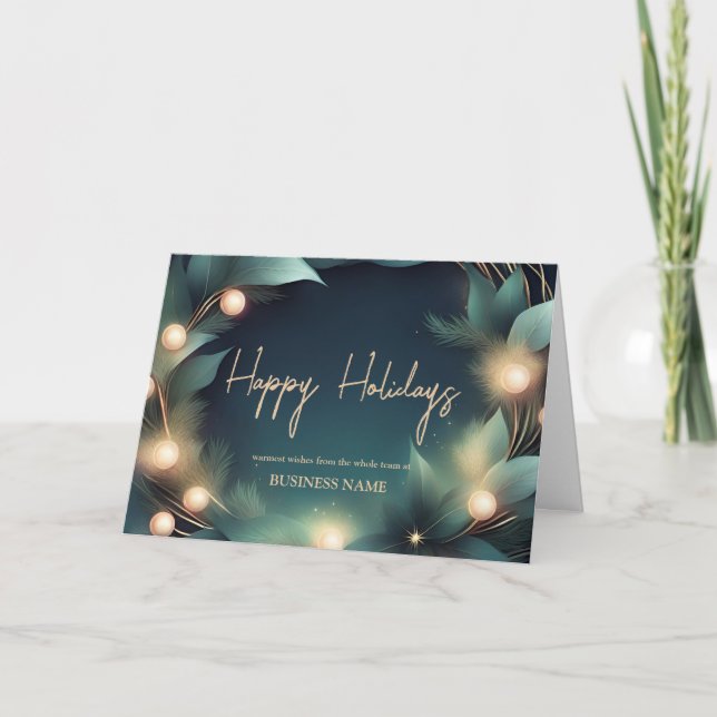 Carte d'entreprise moderne Happy Holidays (Devant)