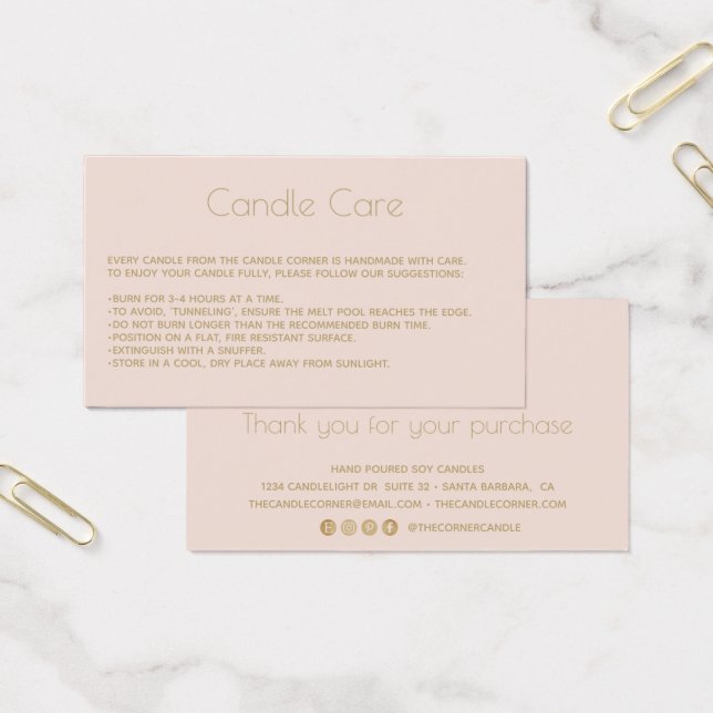 Carte d'entretien à la bougie de soja modifiable a (Bureau)