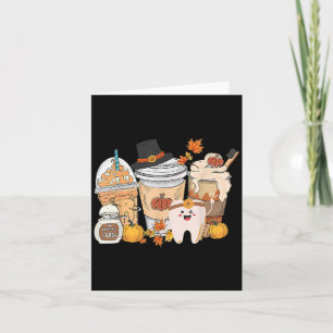 Carte Dents Café Automne Dentaire Citrouille Latte Denti