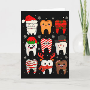 Carte Dents de Noël drôles dentaires Mignon Xmas Dentist