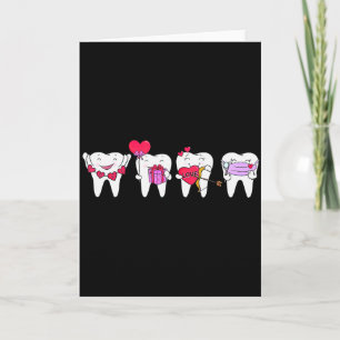 Carte Dents Mignonnes Cœur Saint-Valentin Hygiéniste Den